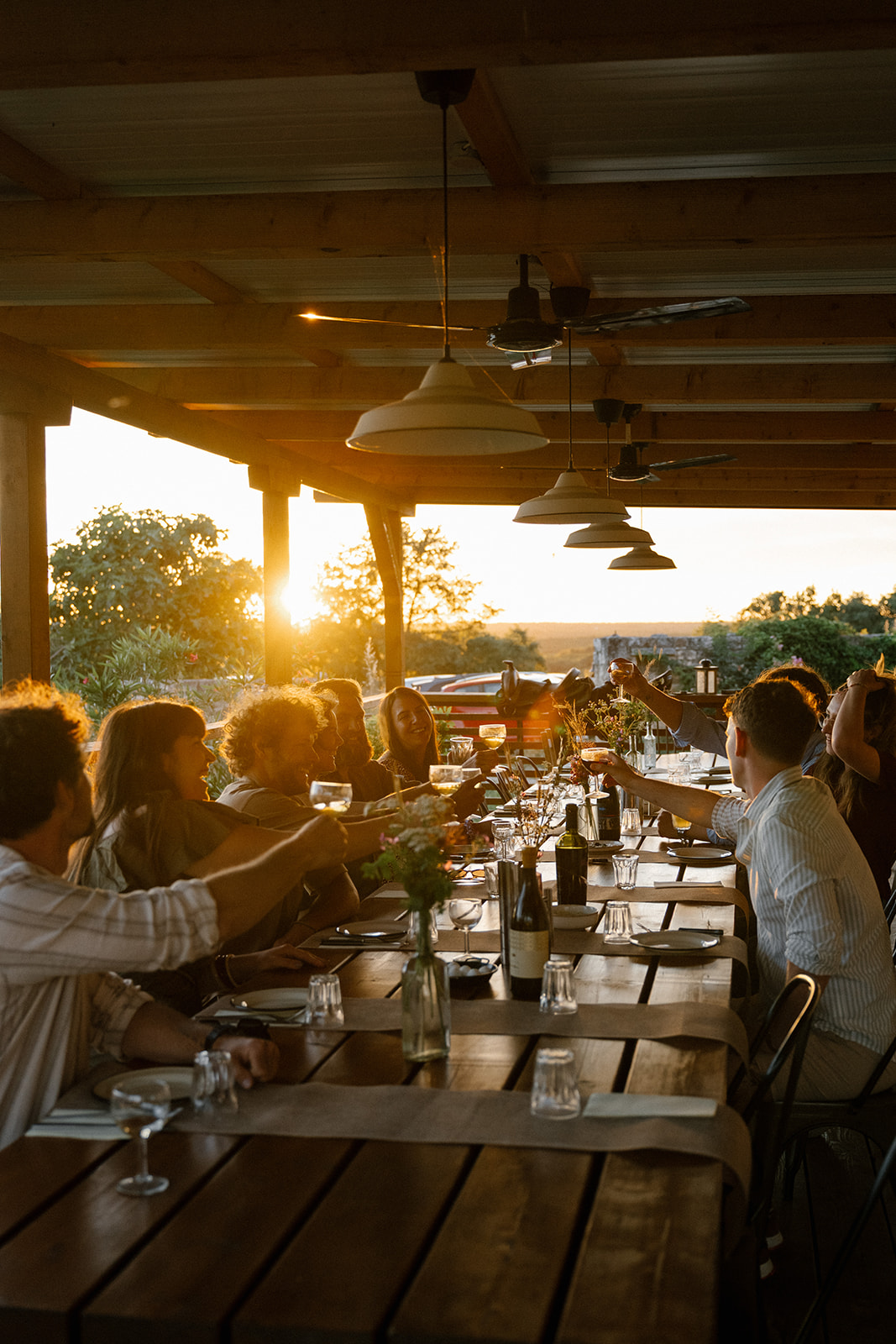 Sunset over the long table at Kumparička