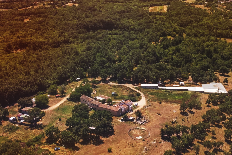 Aerial view of Stancija Kumparička in Istria